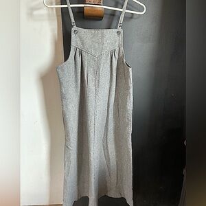 Vintage 70s/80s Union Made Gray Wool Midi Jumper Dress Size M